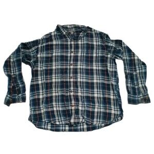 Falls Creek Xtra Large Shirt Blue Plaid Button Down Mens Long Sleeve Casual
